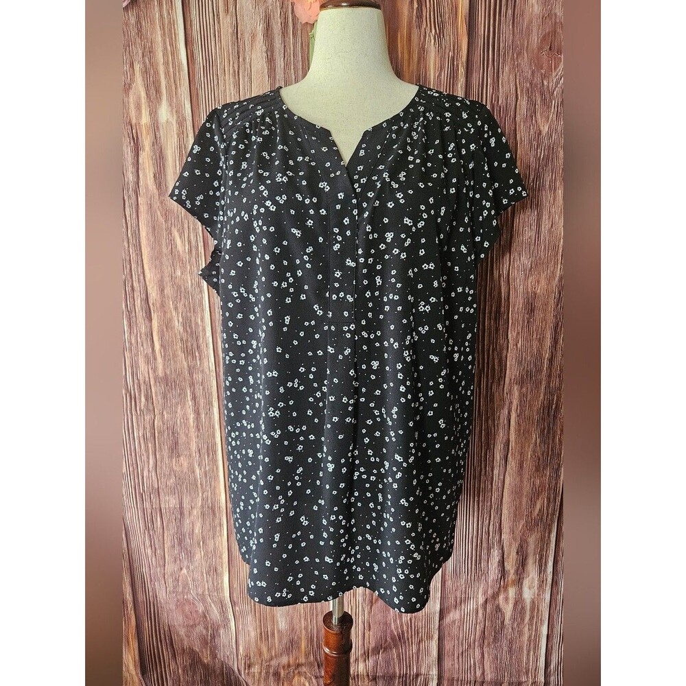 Croft & Barrow Flutter Sleeve Popover Top Plus Size 2X